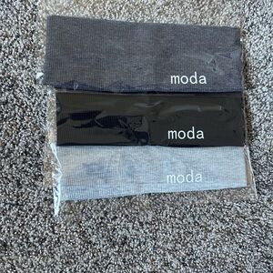 Moda core essential colors headbands heather grey light grey black 3 bundle